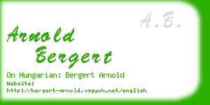 arnold bergert business card